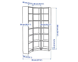 Изображение товара Стеллаж Билли 130 white угловой ИКЕА (IKEA) на сайте adeta.ru